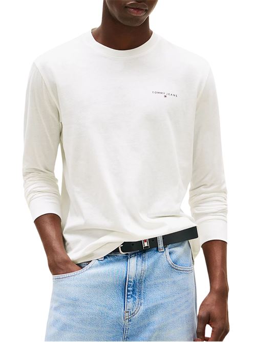 T-shirt manica lunga in cotone bianca Tommy Jeans | DM0DM21594YBL